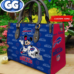 Buffalo Bills Mickey Leather Bag Custom Name Women Bag