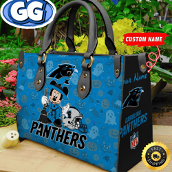 Carolina Panthers NFL Minnie Halloween Women Leather Hand Bag