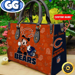 Chicago Bears NFL Minnie Halloween Women Leather Hand Bag