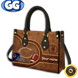 Chicago Bears-Custom Name NFL Leather Bag
