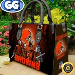 Cleveland Browns NFL Halloween Women Leather Hand Bag