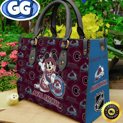 Colorado Avalanche NHL Mickey Women Leather Hand Bag