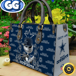 Dallas Cowboys NFL Jack Skellington Women Leather Bag, 5