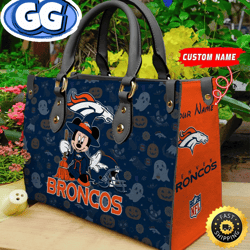 Denver Broncos NFL Minnie Halloween Women Leather Hand Bag, 13