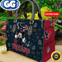 Houston Texans NFL Minnie Halloween Women Leather Hand Bag, 47