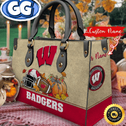 NCAA Wisconsin Badgers Autumn Women Leather Bag, 307