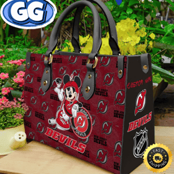 New Jersey Devils NHL Mickey Women Leather Hand Bag, 316
