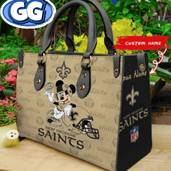 New Orleans Saints Mickey Leather Bag Custom Name Women Bag, 318