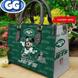 New York Jets Mickey Leather Bag Custom Name Women Bag, 330