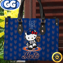New York Mets Kitty Women Leather Hand Bag, 336
