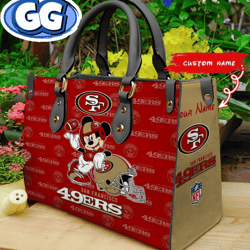 San Francisco 49ers Mickey Leather Bag Custom Name Women Bag, 458