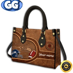Seattle seahawks-Custom Name NFL Leather Bag, 483