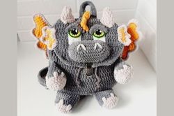 Crochet Pattern Dragon Baby Backpack