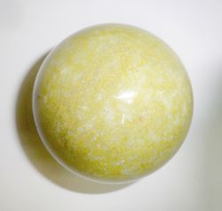 A sphere of yellow-green opal | A rare Siberian specimen for collecting minerals