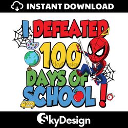 Spiderman I Defeated 100 Days Of School SVG