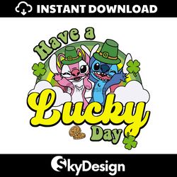 Stitch and Angel Have A Lucky Day SVG