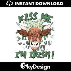 Kiss Me Im Irish Highland Cow PNG