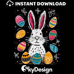 Retro Easter Eggs Funny Bunny SVG