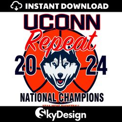 UConn Huskies Repeat 2024 National Champions SVG