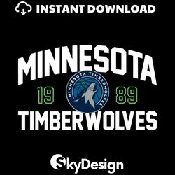 Minnesota Timberwolves 1989 Basketball Team SVG