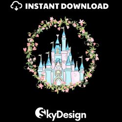 Retro Disney Magical Castle Wreath PNG