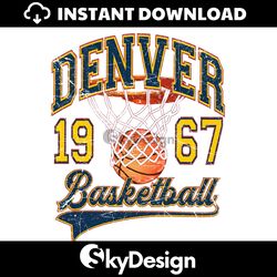 Vintage Denver Basketball 1967 PNG