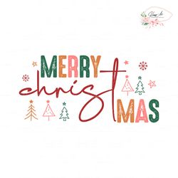 Retro Merry Christmas Trees SVG