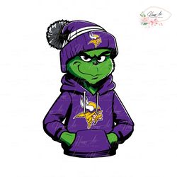 Grinch Wears Minnesota Vikings Clothes Svg