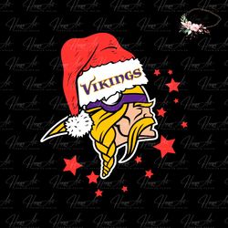 Minnesota Vikings Santa Hat Christmas SVG
