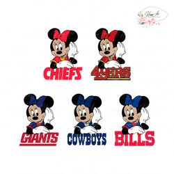 Cute Minnie Mouse NFL Team SVG Bundle