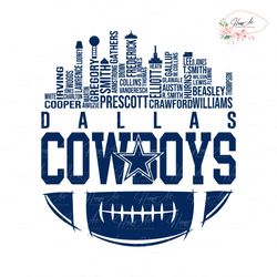 Dallas Cowboys Skyline Football Names Svg