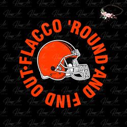 Flacco Round and Find Out Cleveland Helmet SVG