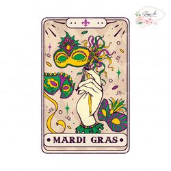 Retro Mardi Gras Tarot Card PNG