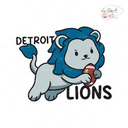 Cute Detroit Lions Football SVG