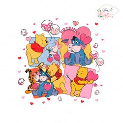 Winnie The Pooh Friends Happy Valentines Day SVG