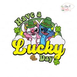 Stitch and Angel Have A Lucky Day SVG