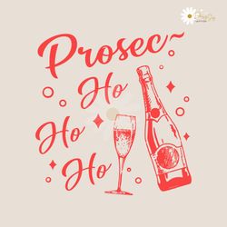 Prosec Ho Ho Ho Wine Drinking SVG