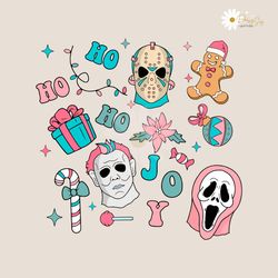 Ho Ho Ho Horror Characters Christmas SVG