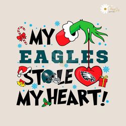 Grinch Hand My Eagles Stole My Heart Svg