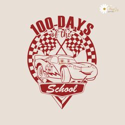 100 Days of School Cars Lightning McQueen SVG