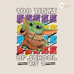 Retro Baby Yoda 100 Days Of School SVG