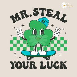 Mr Steal Your Luck Shamrock Skateboard SVG