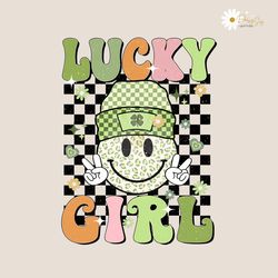 Lucky Girl Smiley Face St Patricks Day PNG
