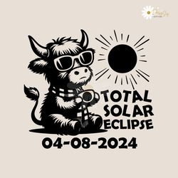 Highland Cow Total Solar Eclipse SVG