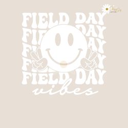 Retro Field Day Vibes Smiley Face PNG