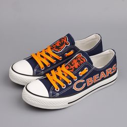 chicago bears limited print  football fans low top canvas shoes sport sneakers t-d877l