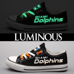 miami dolphins limited print  football fans luminous low top canvas shoes sport sneakers t-df30hy
