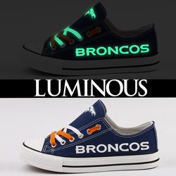 denver broncos limited print  football fans luminous low top canvas shoes sport sneakers t-df07ly