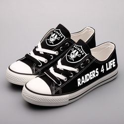 oakland raiders limited print  football fans low top canvas shoes sport sneakers t-df44h