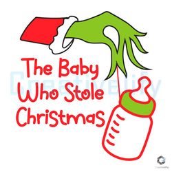 Baby Who Stole Christmas SVG Grinch Milk Bottle File